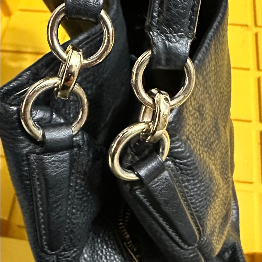 COACH F35723 Tote Bag Shoulder Luxury Black Pebbled Leather Phoebe Excellent - Picture 13 of 13